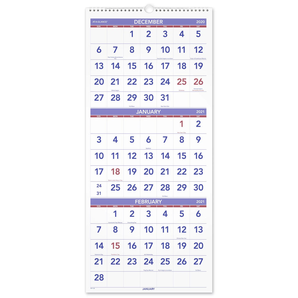 14-Month Vertical Wall Calendar, 12" x 27" G197497