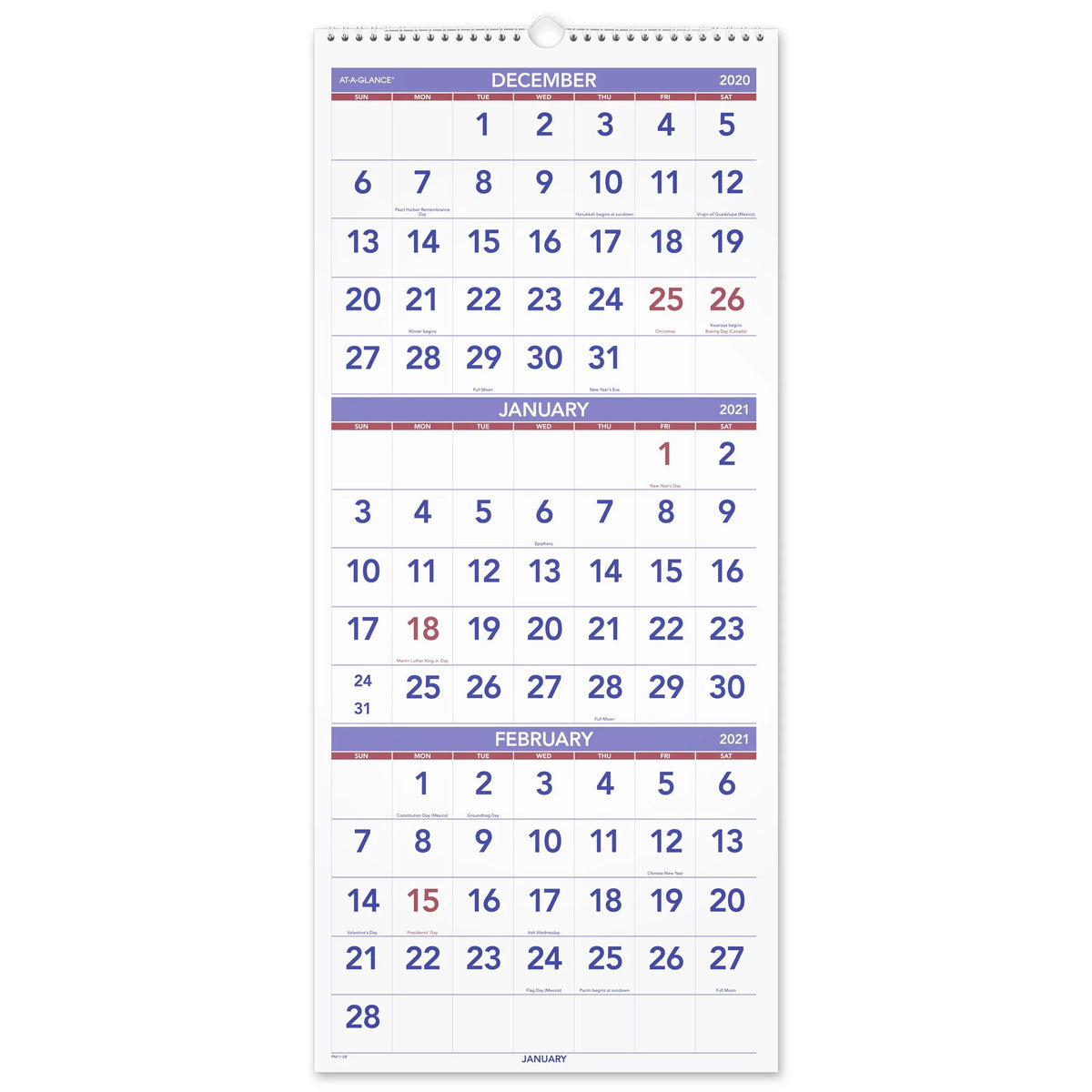 14-Month Vertical Wall Calendar, 12" x 27" G197497