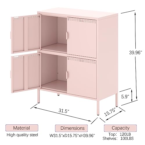 Black 2 Door Metal Storage Cabinet with Adjustable Shelf B2667