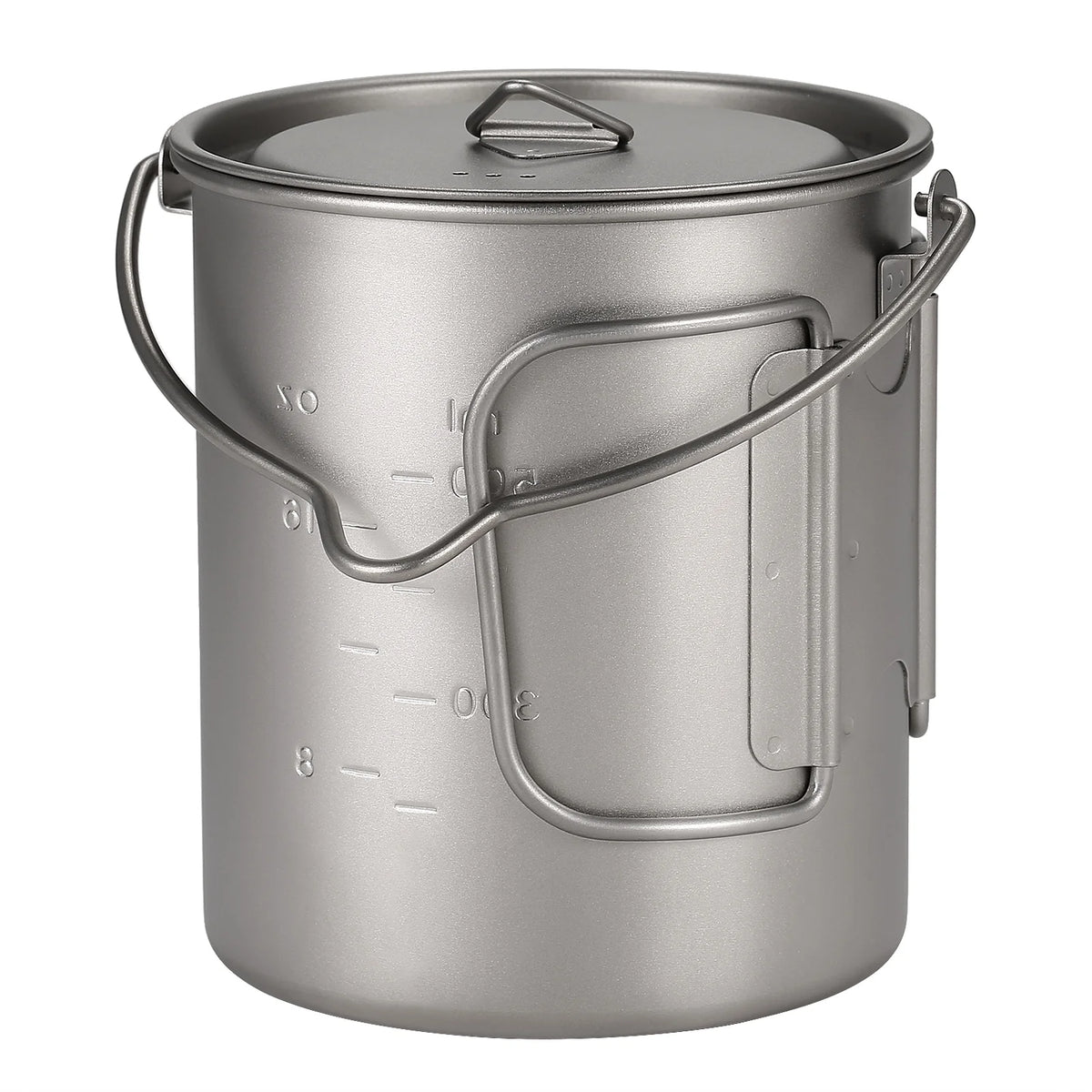 750ml Titanium Pot with Lid and Foldable Handle E919