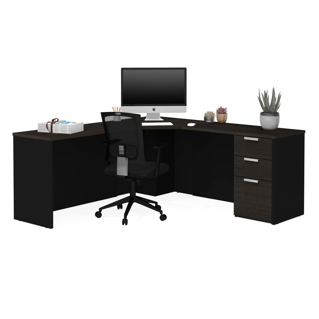 Deep Grey White Corner Desk R30392