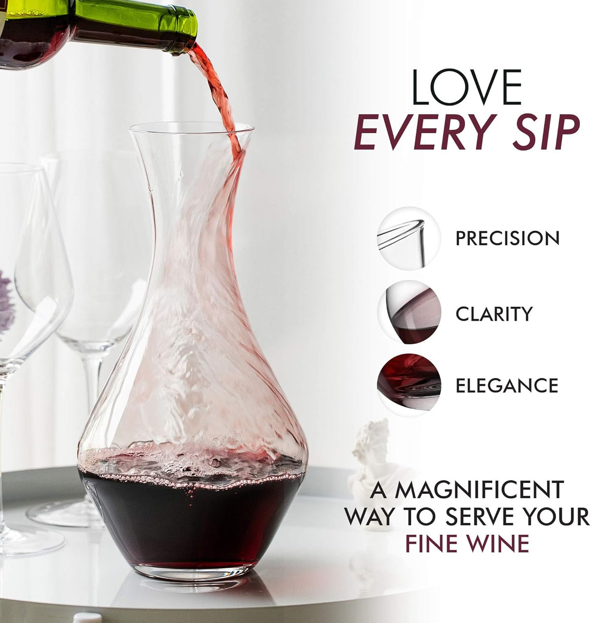 50oz Clear Glass Wine Decanter Carafe, Pack of 2 R1051