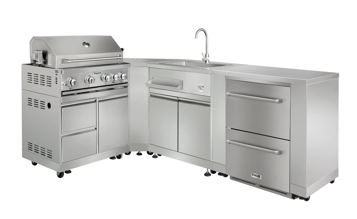 Outdoor Kitchen Package with Propane Gas Grill and Refrigerator C130049