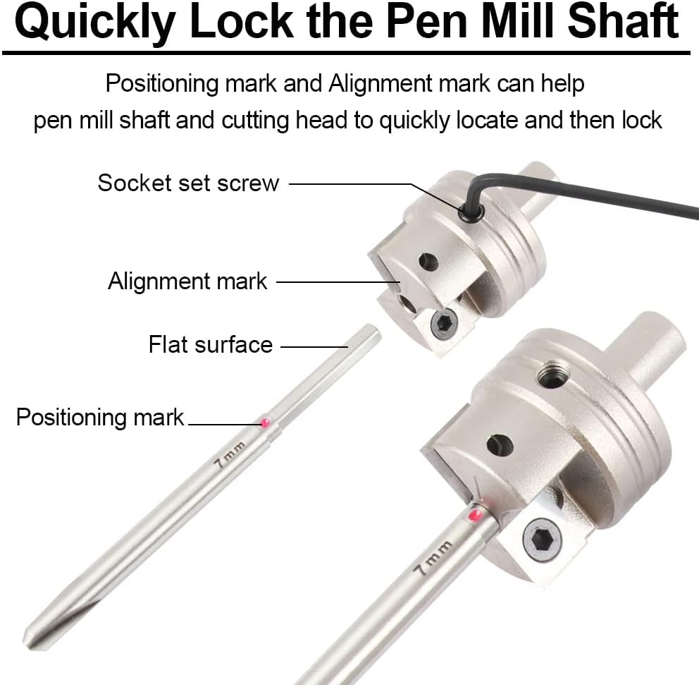Pen Barrel Trimmer Kits with No-Sharpening Cutting Head, 7mm, 10mm Pen Mill Pilot Cutter Shafts, Pack of 2 H1831