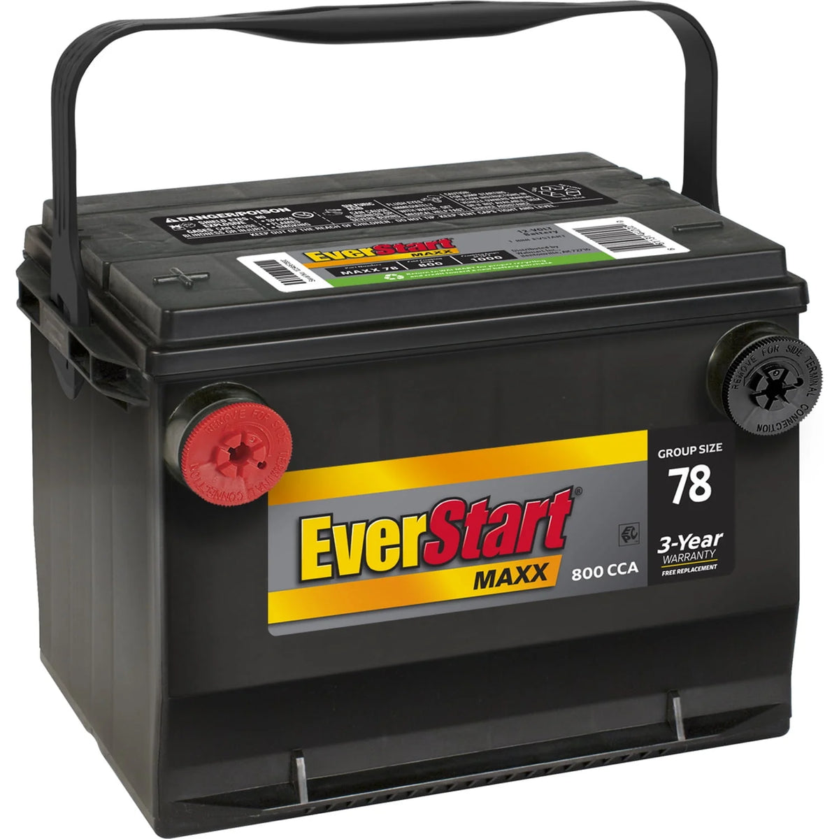 Lead Acid Automotive Battery, Group Size 78 12 Volt, 800 CCA F882