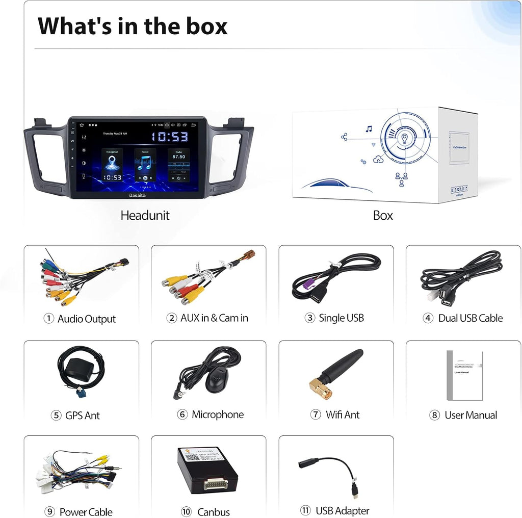 10.2 Inch Android Car Stereo with Navigation Bluetooth Touchscreen I9531