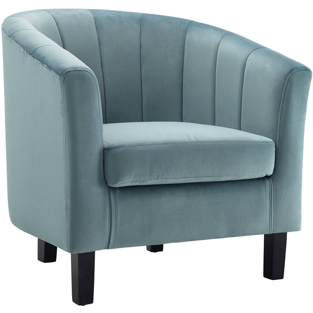 Light Blue Performance Velvet Armchair Set of 2 Q80584