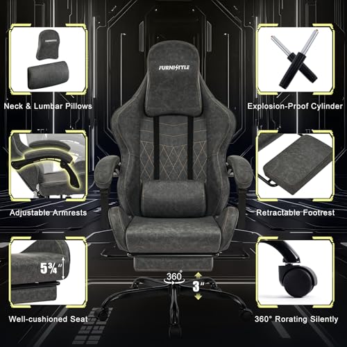 Green PU Leather Ergonomic Gaming Chair I36491
