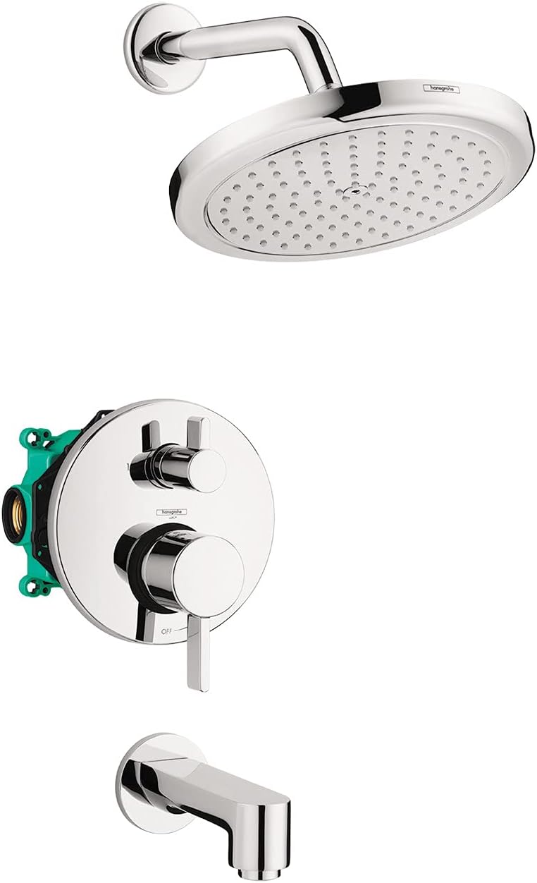Brushed Nickel 1-Spray Shower System Set with Valve Included G2823