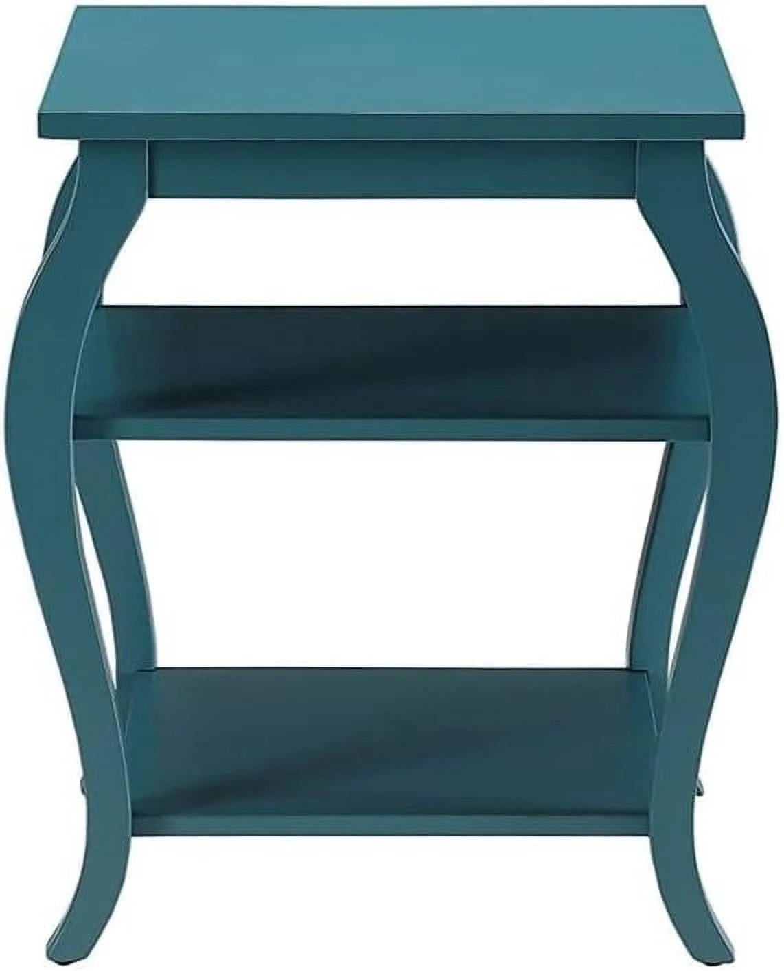 Square Wood End Table with Cabriole Legs in Teal Green M50327
