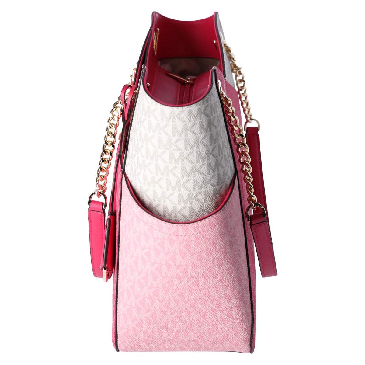 Electric Pink Large Chain Tote Handbag U51298