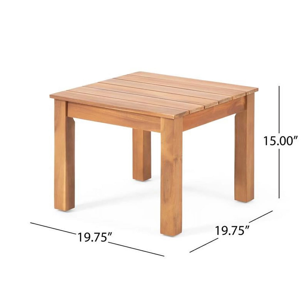 Teak Cream Acacia Wood Club Chair Set of 2 F2867