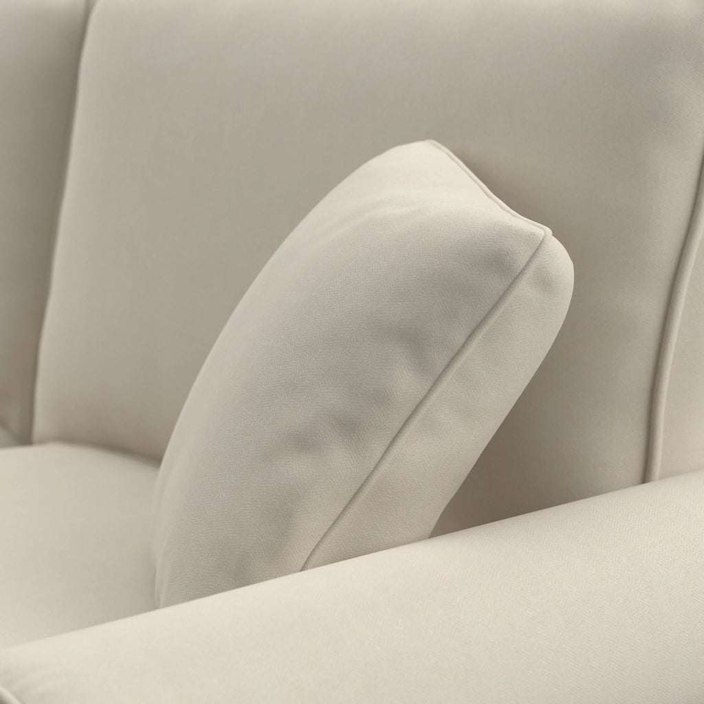 Cream Herringbone U Shaped Sectional Couch R9868