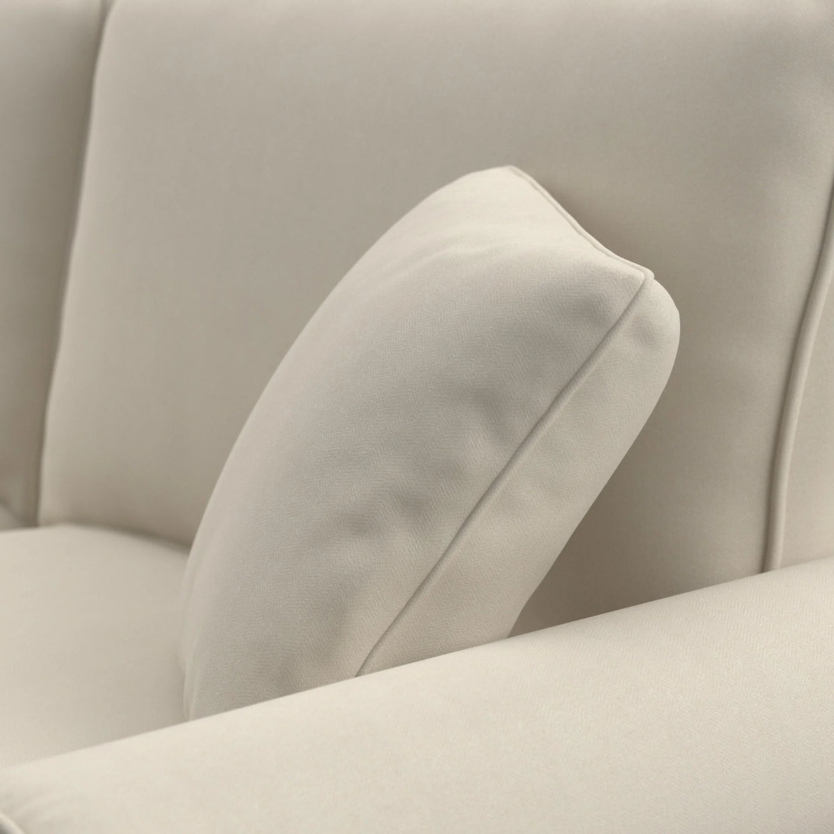 Cream Herringbone U Shaped Sectional Couch R9868