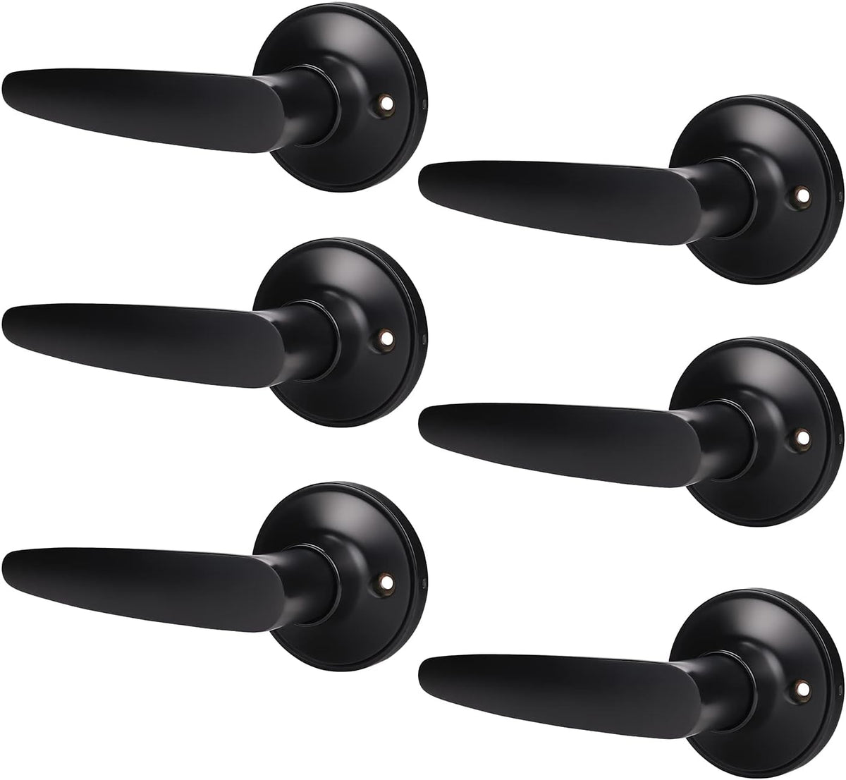 Matte Black 10 Pack Door Lever Set S32929