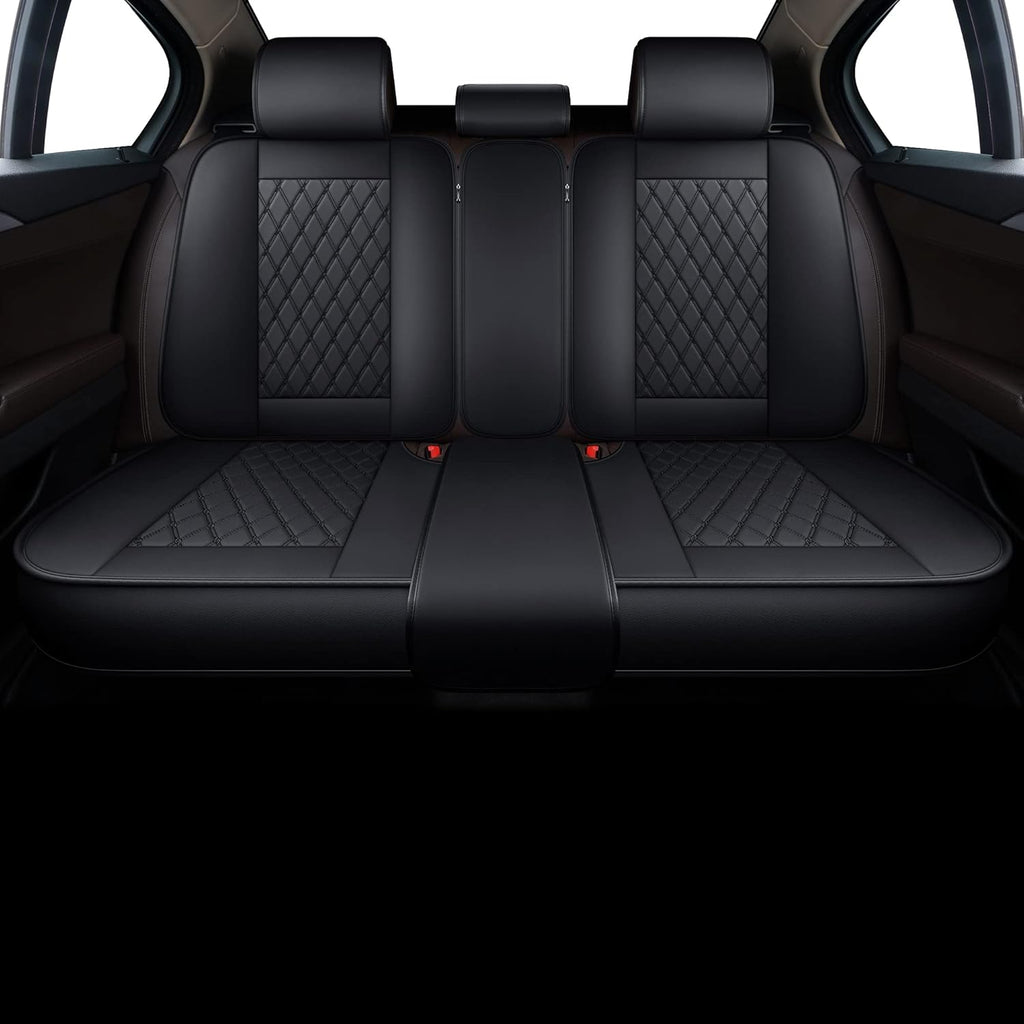 Gray Faux Leather Universal Car Seat Covers Full Set I17688