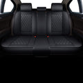 Gray Faux Leather Universal Car Seat Covers Full Set I17688
