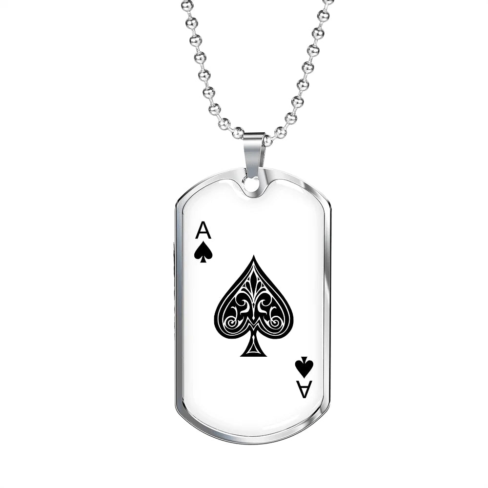Stainless Steel or 18k Gold Dog Tag Necklace V402