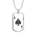 Stainless Steel or 18k Gold Dog Tag Necklace V402