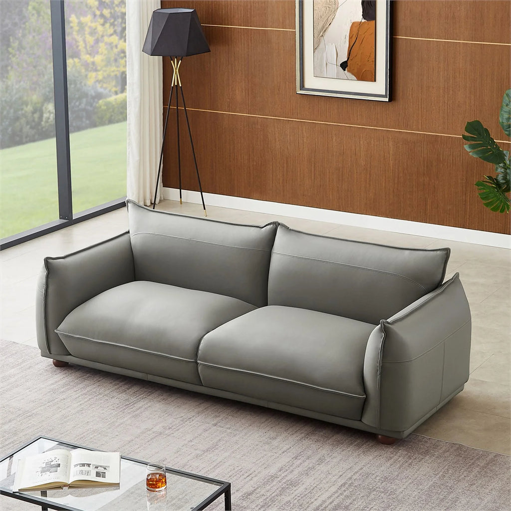 Gray Leather Living Room Couch F99673