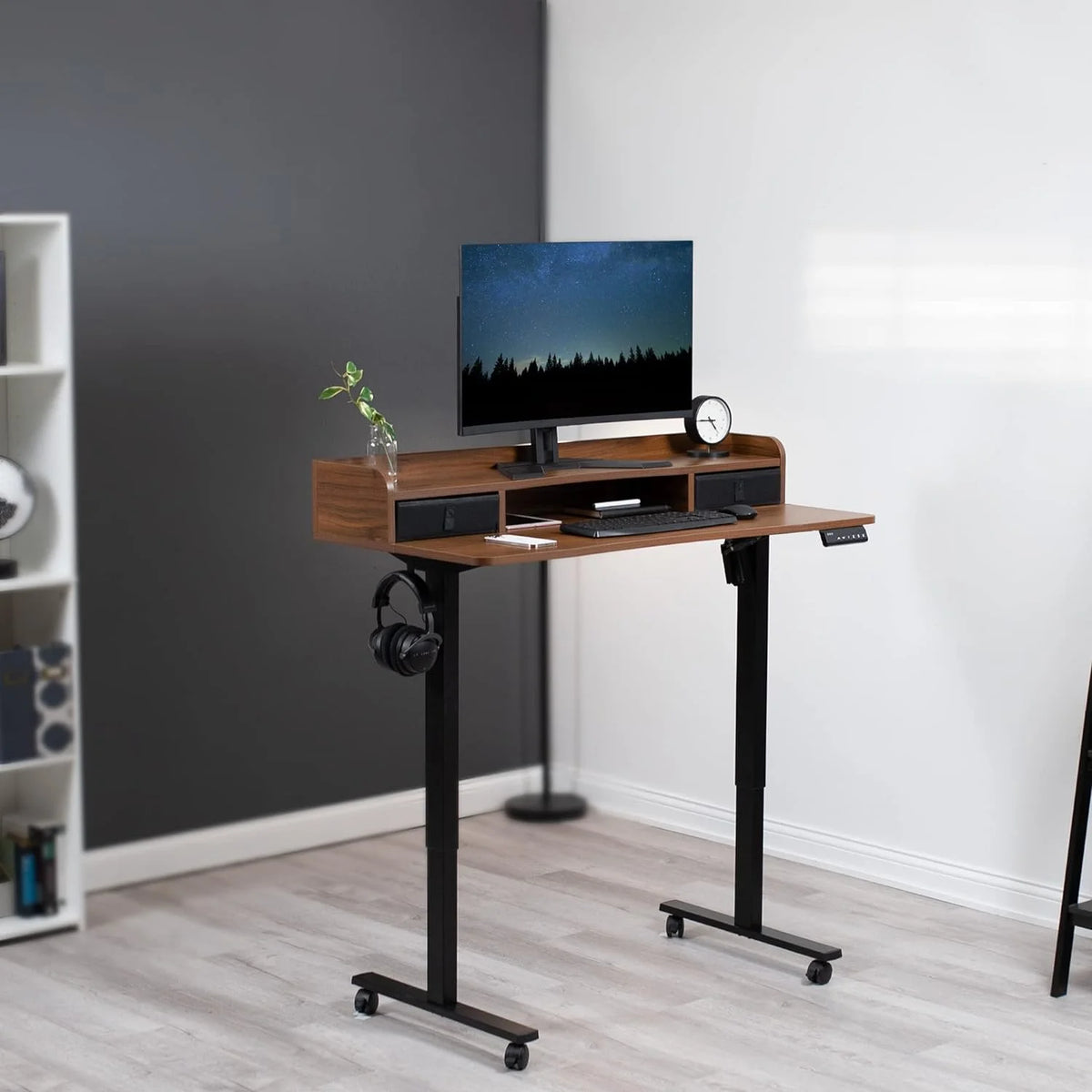 Height Adjustable Standing Desk with Storage Drawers A931