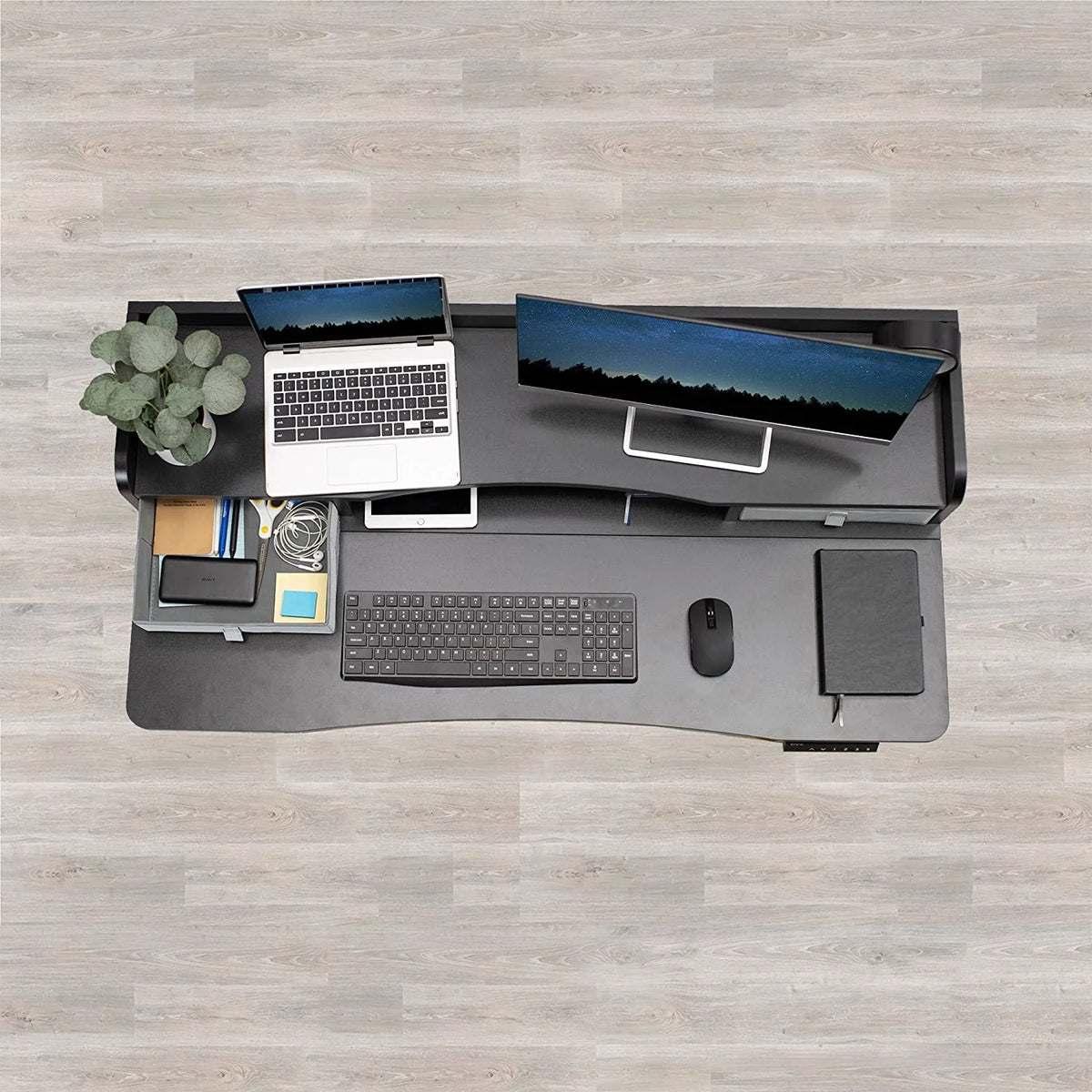 Height Adjustable Standing Desk with Storage Drawers A931