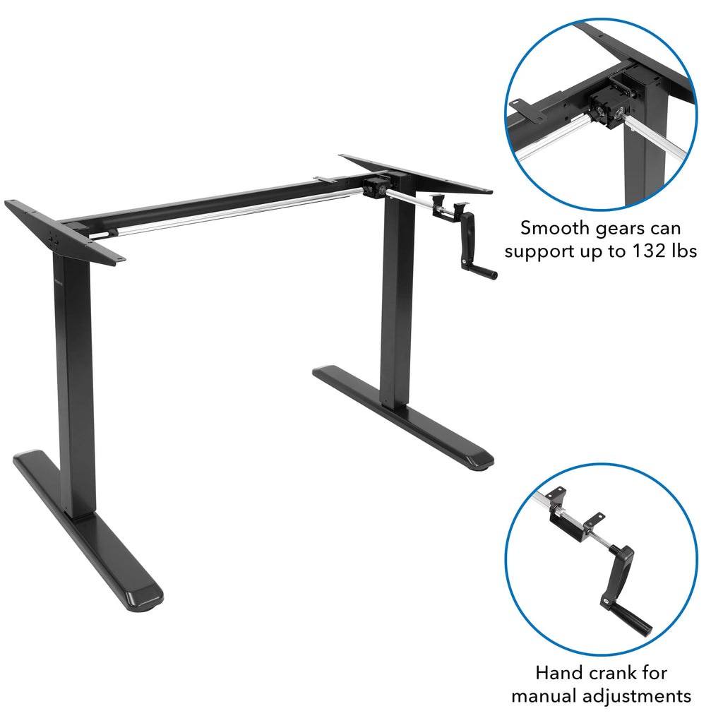 Hand Crank Standing Desk Frame with 55" Desktop Z523724