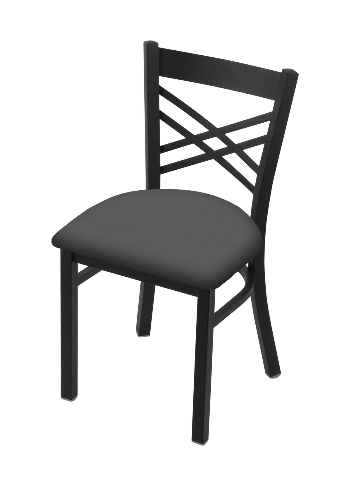 18x22 Chair with Black Wrinkle Finish, Dark Cherry Oak Seat S191