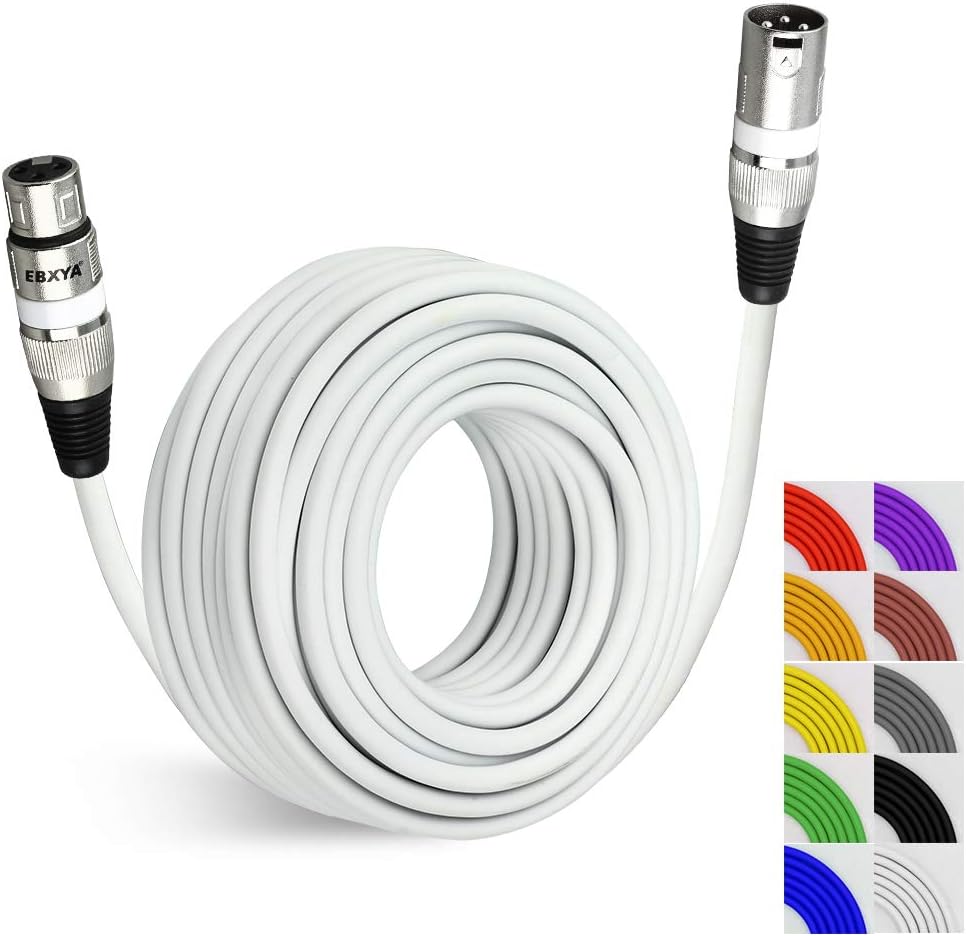 Black Pack of 2 XLR Microphone Cable 50 Ft H8956