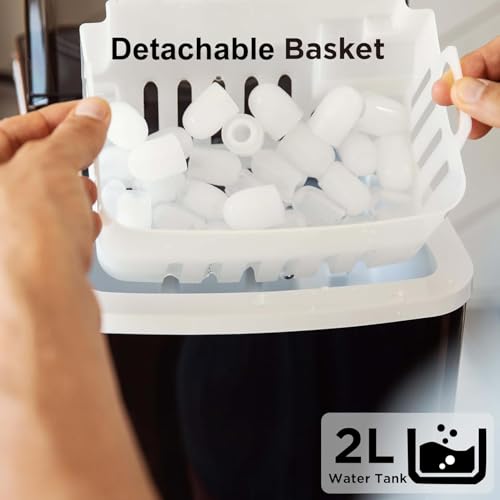 Countertop Ice Maker with 2L Capacity, 26lbs in 24Hrs, 2 Sizes Bullet Ice Q96880