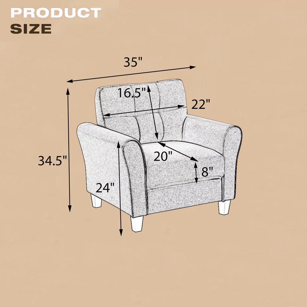 Light Grey-Blue Linen Upholstered Armchair J9228