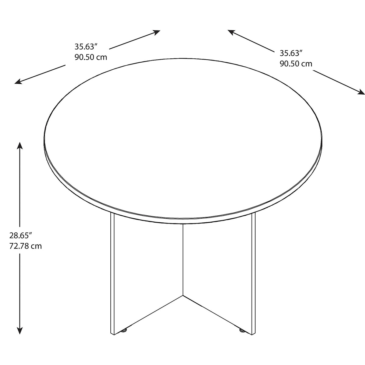 42W Round Conference Table with Wood Base R375745
