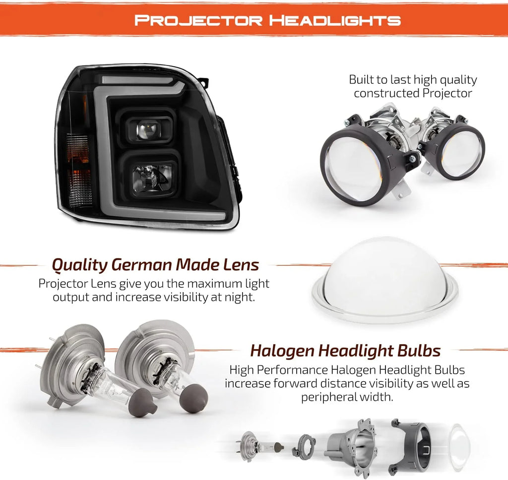 Black Projector Headlights Pair P9437