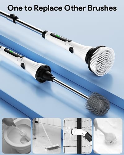 Cordless Electric Spin Scrubber with 8 Replaceable Brush Heads Z321