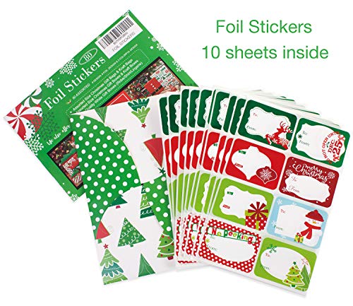 80 Count Foil Christmas Tag Stickers M725