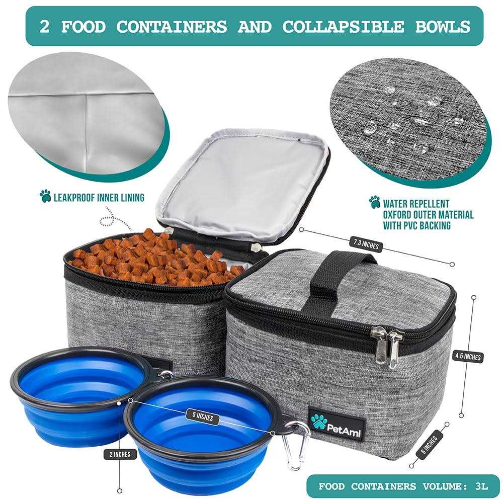 Dog Travel Bag with Food Container and Bowls H26229
