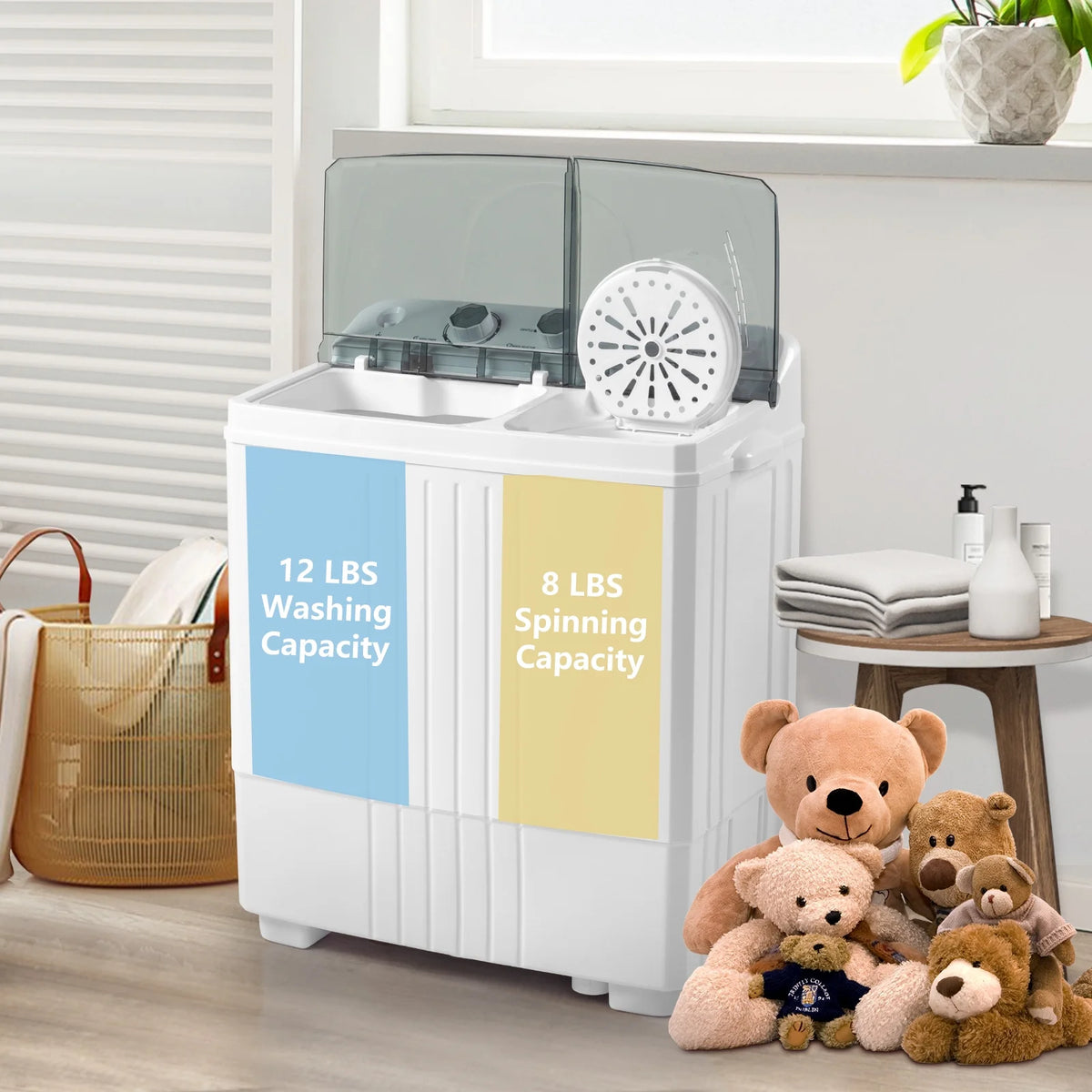 Grey Twin Tub Portable Washing Machine R444