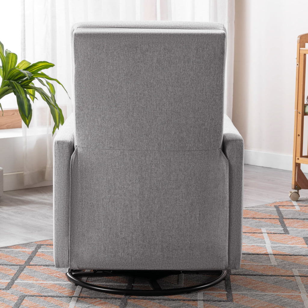 Gray Upholstered Swivel Recliner Chair P67016