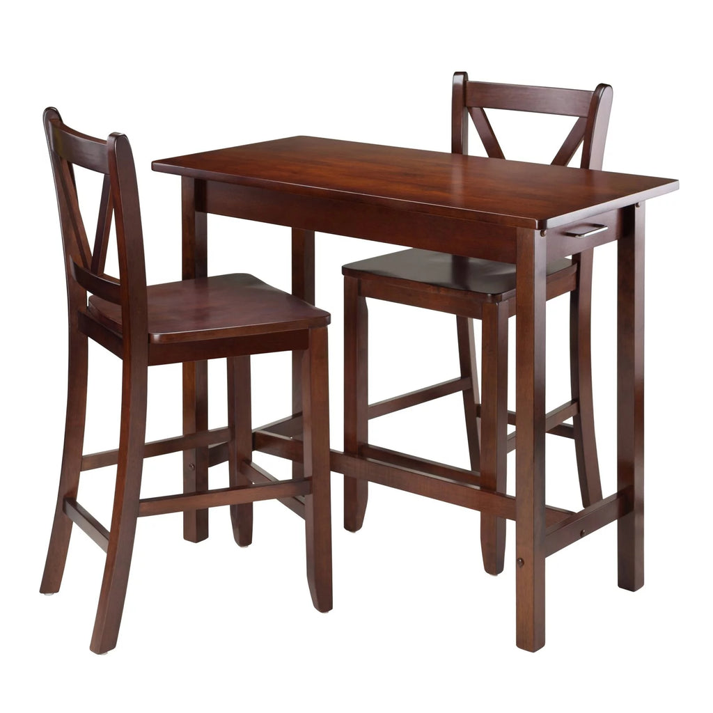 3-Pc Breakfast Table with 2 V-Back Counter Stools I6464