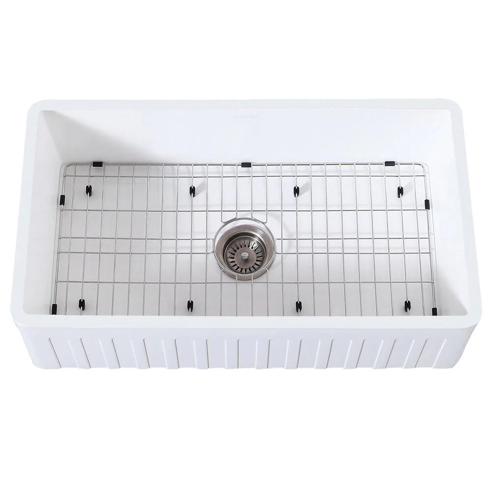 36 In. Farmhouse Kitchen Sink with Strainer and Grid Z3359