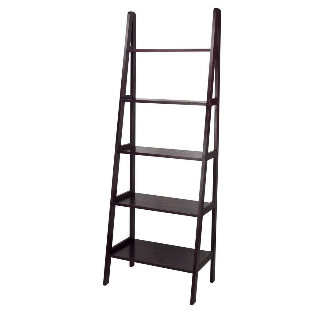 5 Shelf Ladder Bookcase Espresso Q63771
