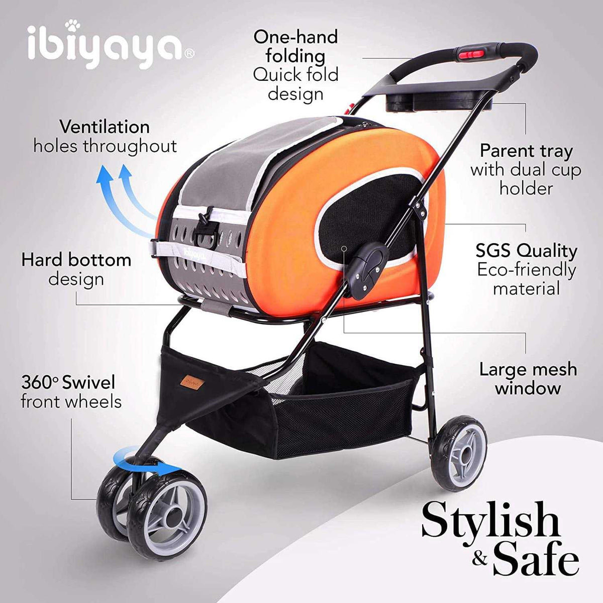 5-in-1 EVA Pet Carrier Stroller Y217259