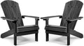 Grey Plastic Adirondack Chairs Set of 2 H839