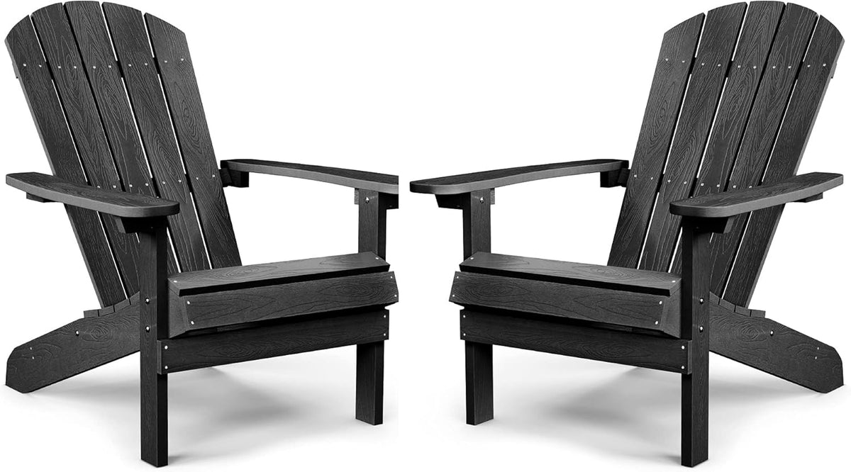 Grey Plastic Adirondack Chairs Set of 2 H839