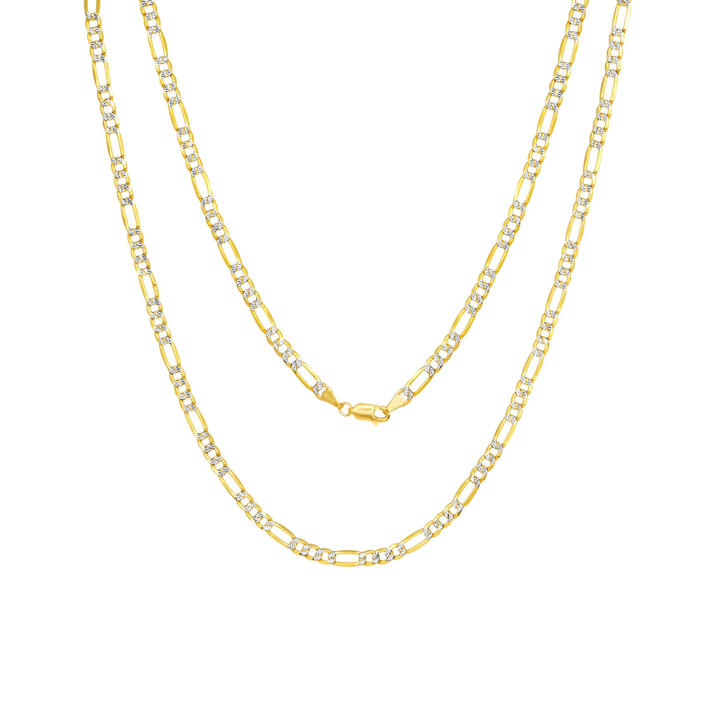 10k Yellow Gold Figaro Chain Pendant Necklace 16" - 30" T919580