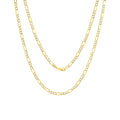 10k Yellow Gold Figaro Chain Pendant Necklace 16" - 30" T919580