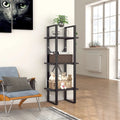 3-Tier Small Bookshelf Gray Engineered Wood M3306