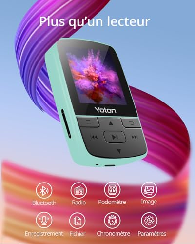 MP3 Player with Bluetooth, 64GB, FM Radio, Earphones Included D299