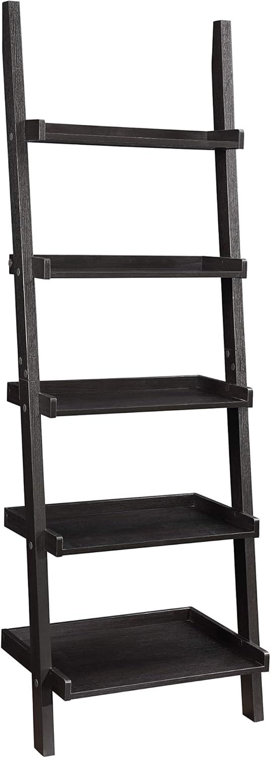 Cappuccino 5-shelf Ladder Bookcase E979