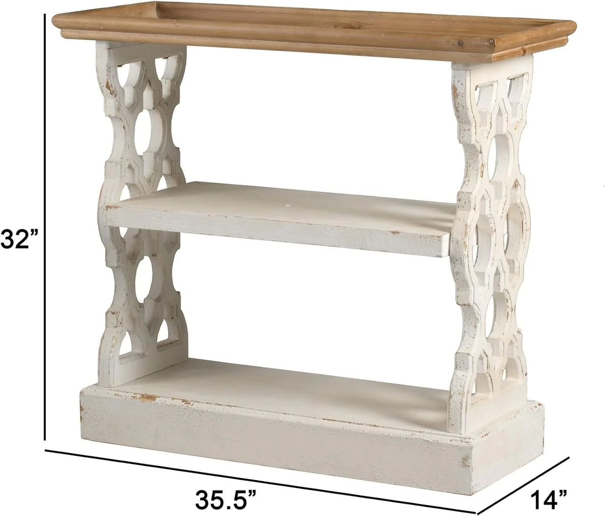 35 Inch 3 Tier Fir Wood Console Table I207461